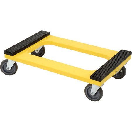 GLOBAL INDUSTRIAL Plastic Dolly with Rubber Padded Deck, 5 Casters 241530
